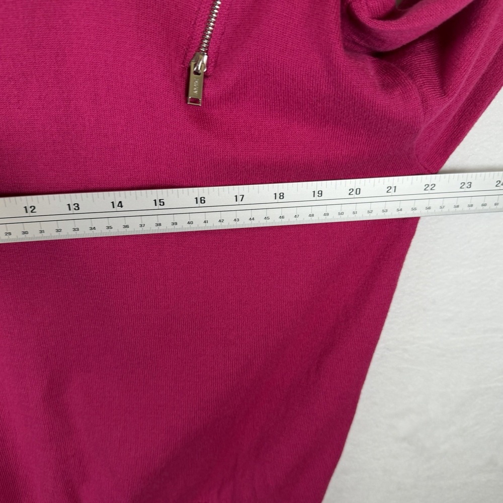 DKNY Vintage Sweater Zipper Shoulder Hot Pink 80's Barbie core Sz M* - Picture 8 of 11
